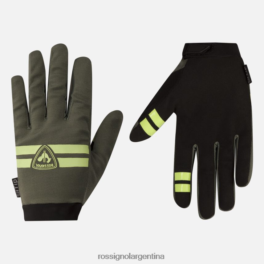 Rossignol hombres guantes de bicicleta de montaña con dedos completos 82LVV638 verde ébano accesorios