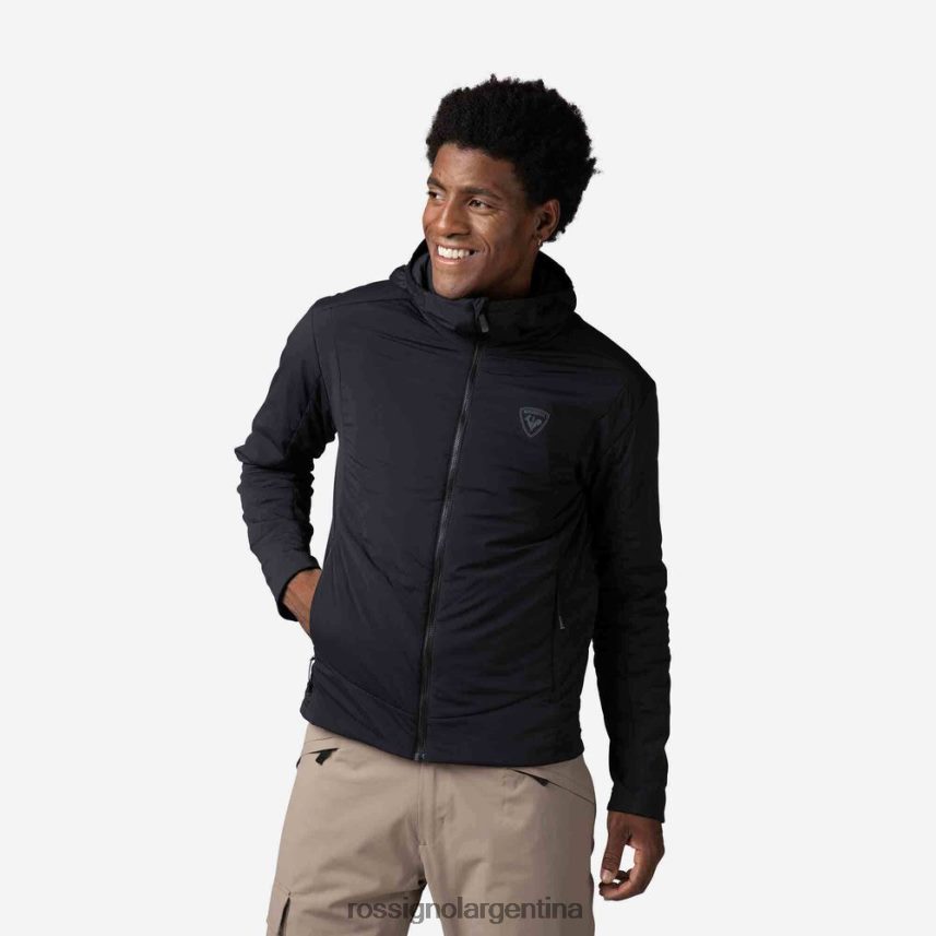 Rossignol hombres chaqueta con capucha opside 82LVV6205 negro tapas