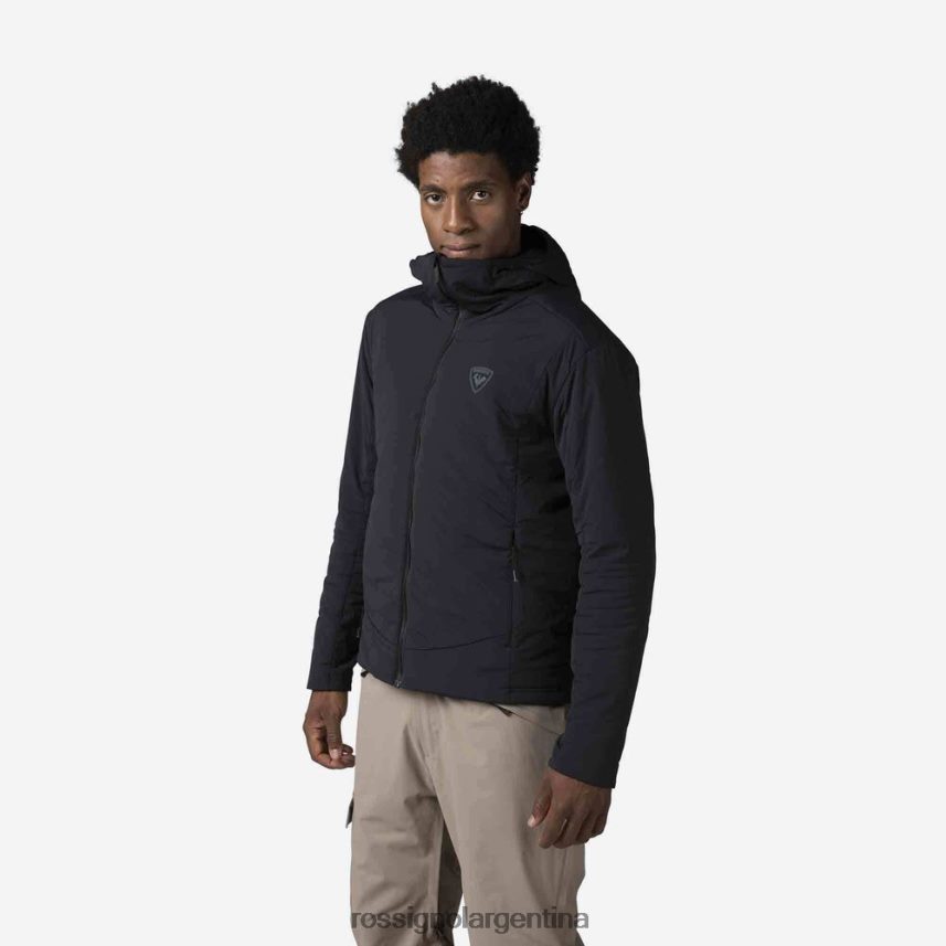 Rossignol hombres chaqueta con capucha opside 82LVV6205 negro tapas