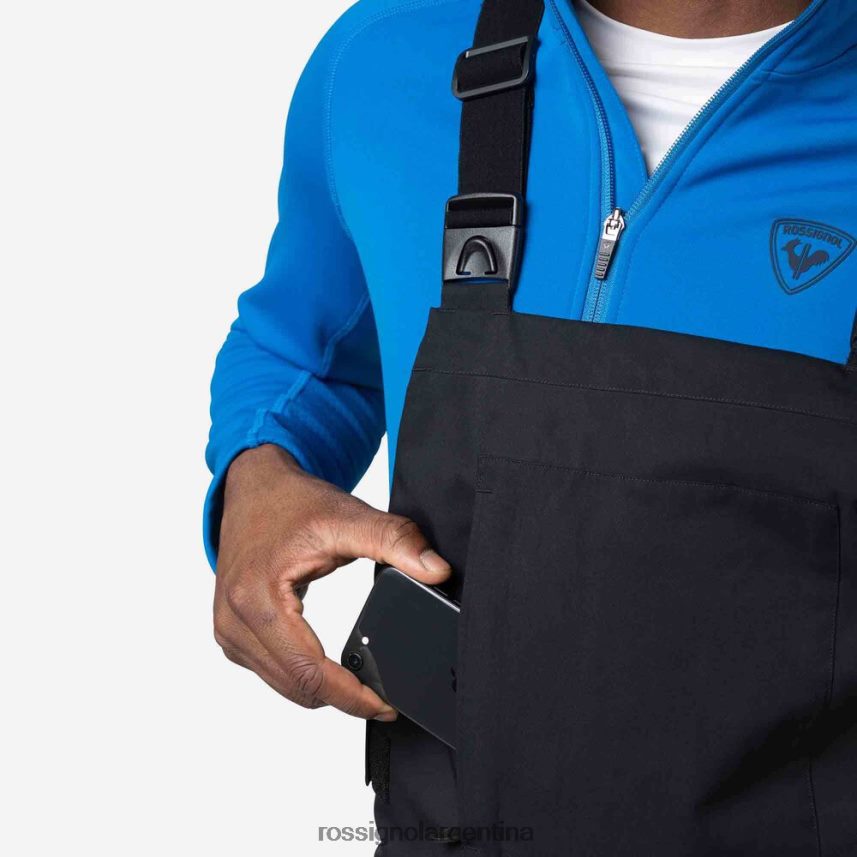 Rossignol hombres pantalones con pechera relajados 82LVV6227 negro fondos