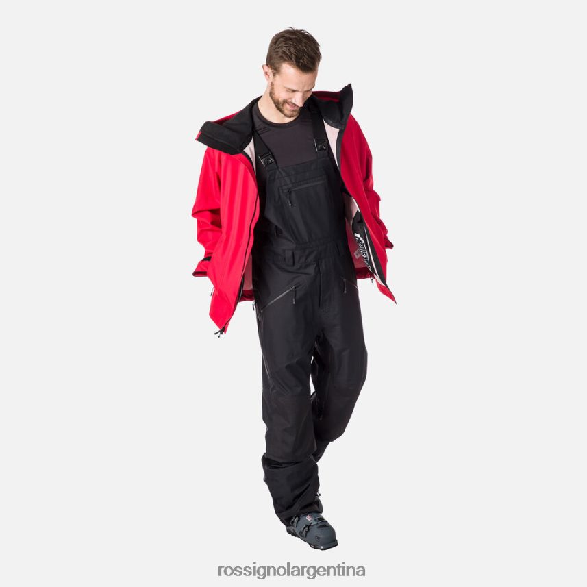 Rossignol hombres pantalones con peto de tres capas skpr 82LVV6129 negro fondos