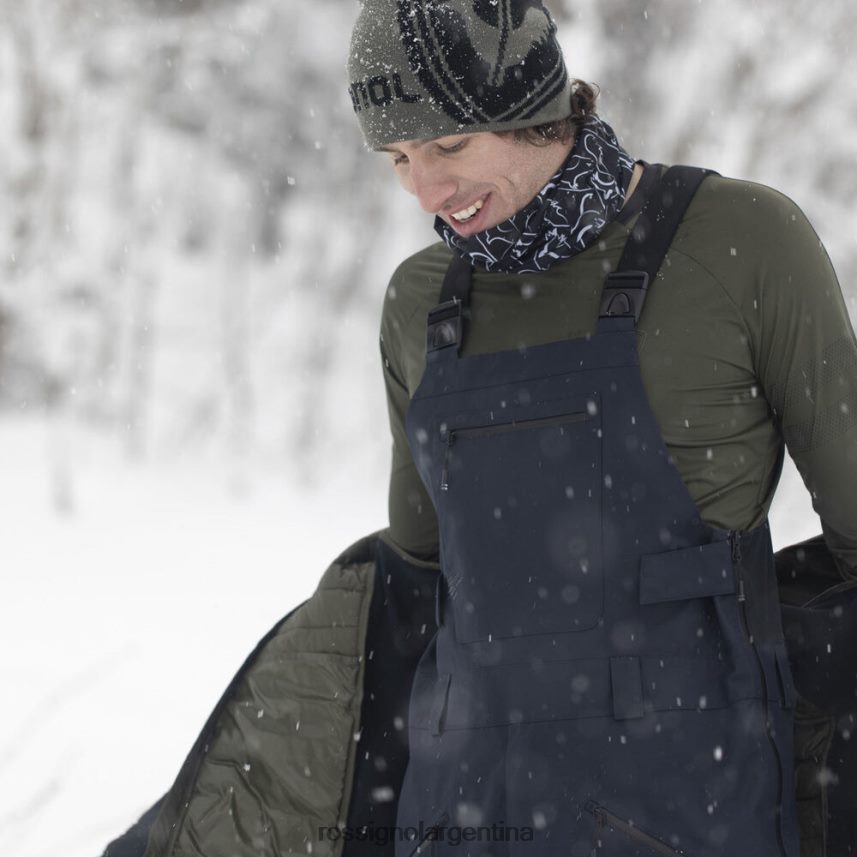 Rossignol hombres pantalones con peto de tres capas skpr 82LVV6129 negro fondos