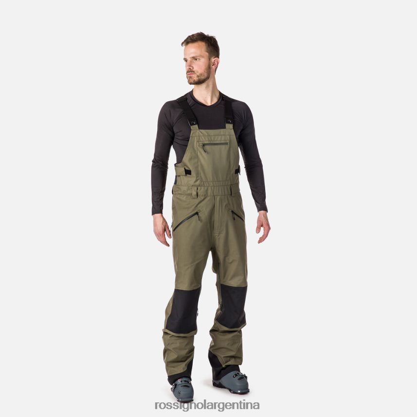 Rossignol hombres pantalones con peto de tres capas skpr 82LVV6174 hoja de acino fondos