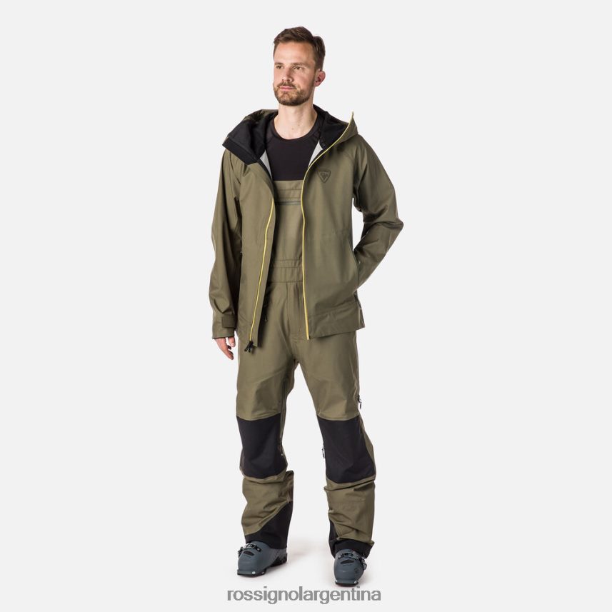 Rossignol hombres pantalones con peto de tres capas skpr 82LVV6174 hoja de acino fondos