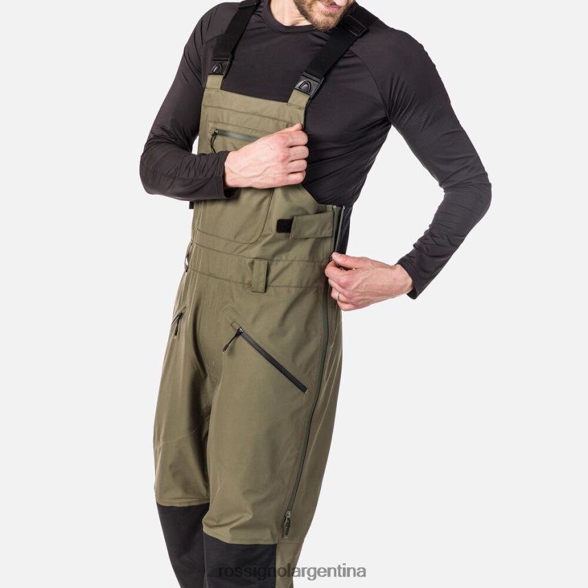 Rossignol hombres pantalones con peto de tres capas skpr 82LVV6174 hoja de acino fondos