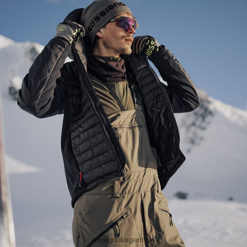 Rossignol hombres pantalones con peto de tres capas skpr 82LVV6174 hoja de acino fondos