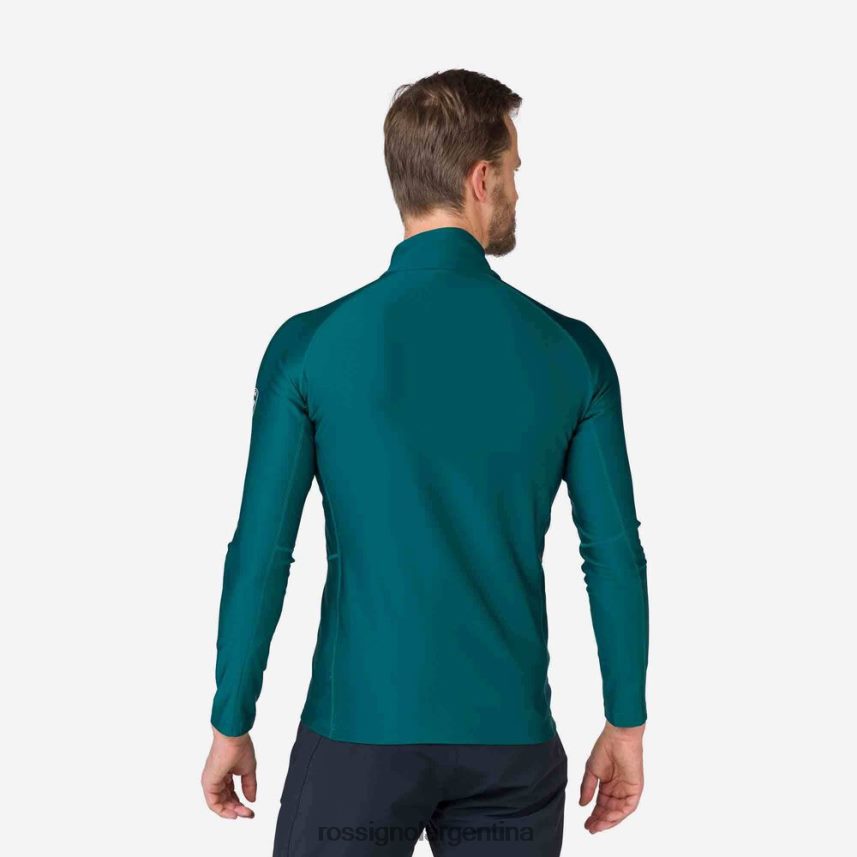 Rossignol hombres camiseta interior classique con media cremallera 82LVV6252 verde azulado tapas