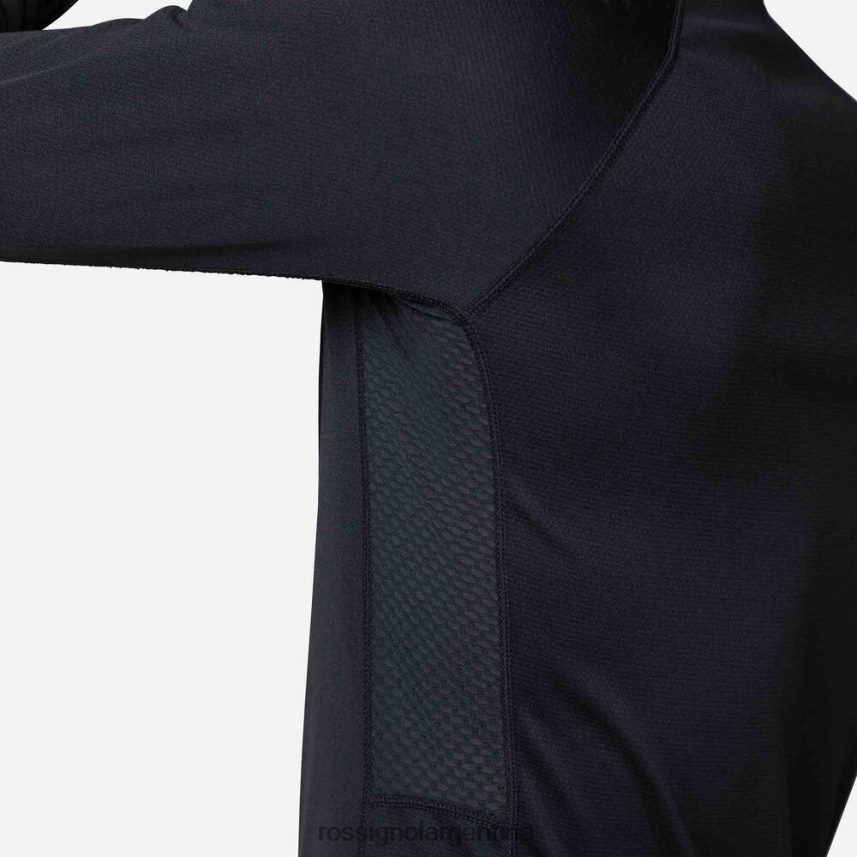Rossignol hombres camiseta interior con media cremallera poursuite 82LVV6410 negro tapas