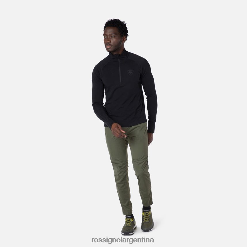 Rossignol hombres capa intermedia skpr con media cremallera 82LVV6576 negro tapas