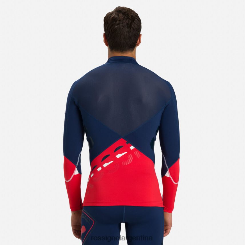 Rossignol hombres camiseta de carrera de compresión infini 82LVV6427 azul marino oscuro tapas