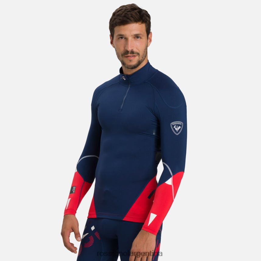 Rossignol hombres camiseta de carrera de compresión infini 82LVV6427 azul marino oscuro tapas