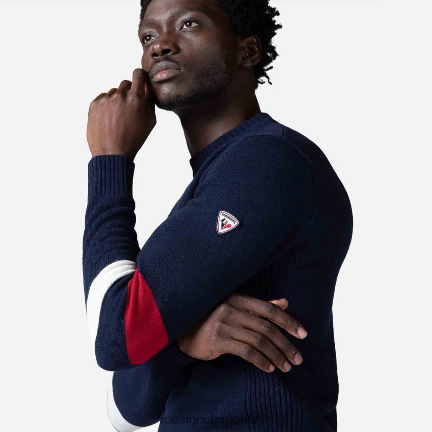 Rossignol hombres suéter de punto característico 82LVV6445 azul marino oscuro tapas