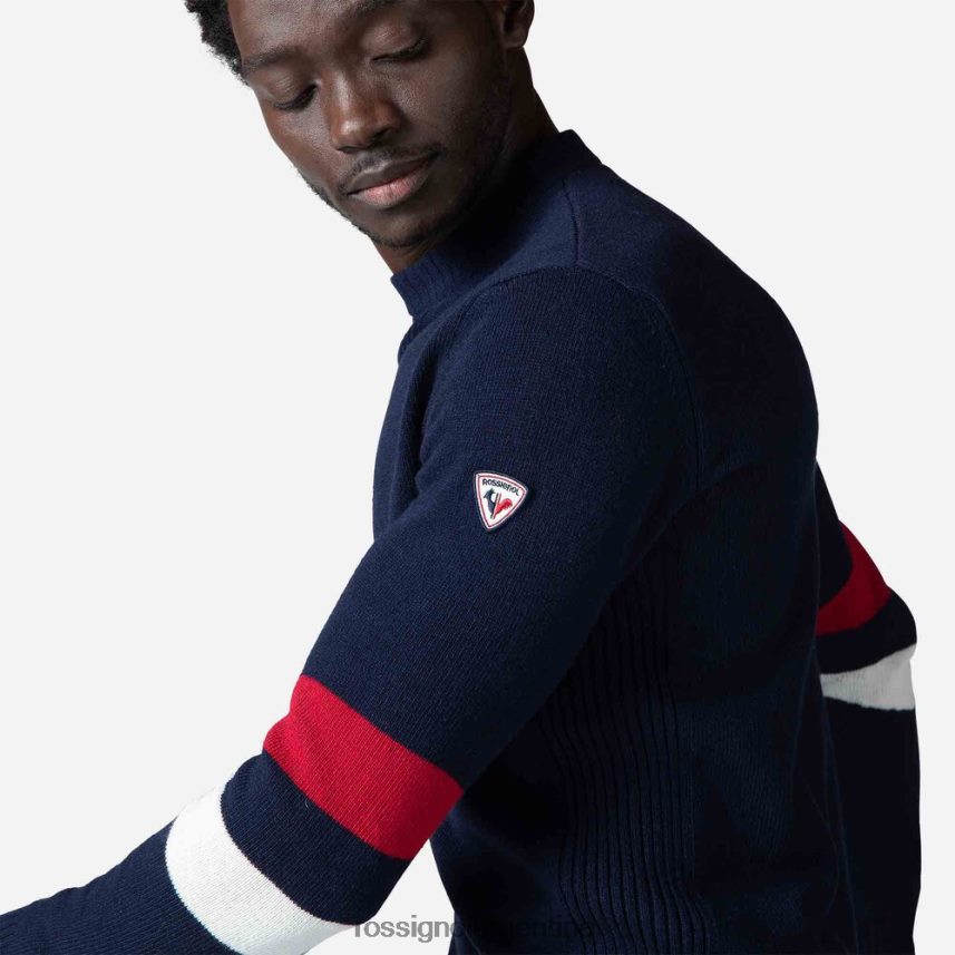 Rossignol hombres suéter de punto característico 82LVV6445 azul marino oscuro tapas