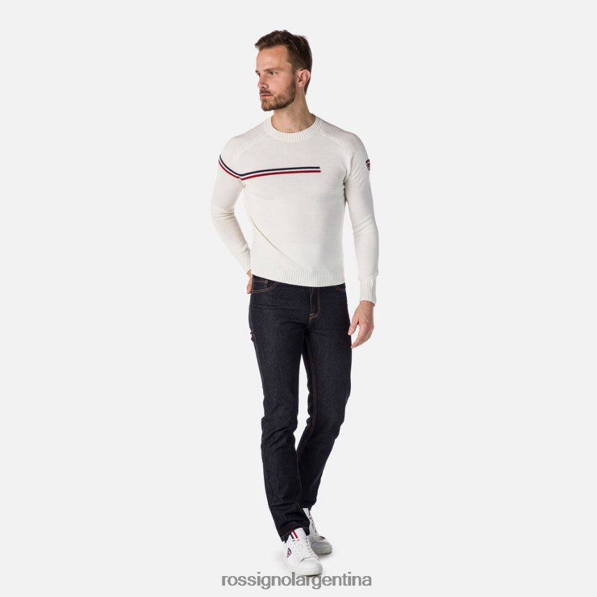 Rossignol hombres suéter odiseo con cuello redondo 82LVV6651 blanco tapas