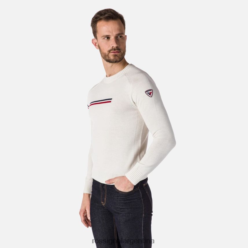 Rossignol hombres suéter odiseo con cuello redondo 82LVV6651 blanco tapas