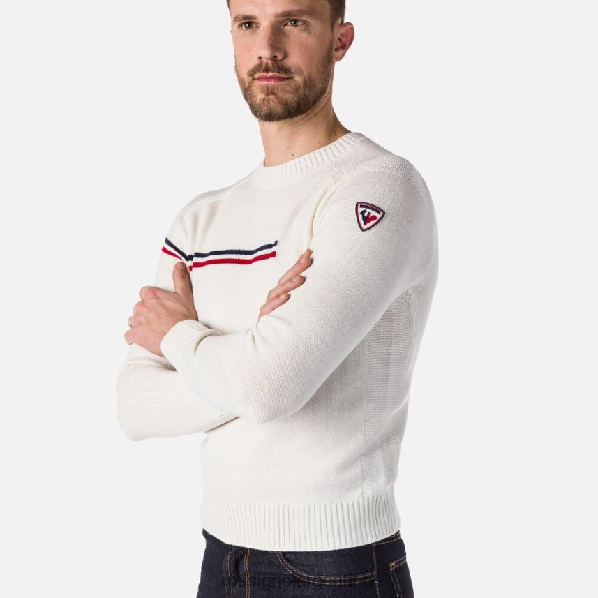 Rossignol hombres suéter odiseo con cuello redondo 82LVV6651 blanco tapas