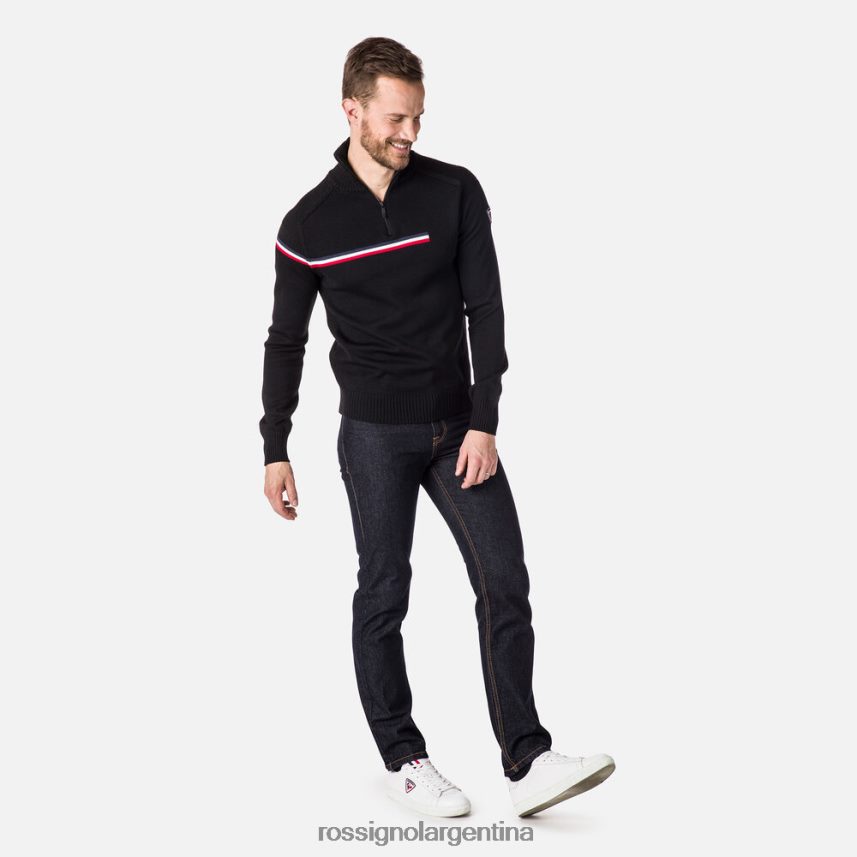 Rossignol hombres suéter principal con media cremallera 82LVV6339 negro tapas