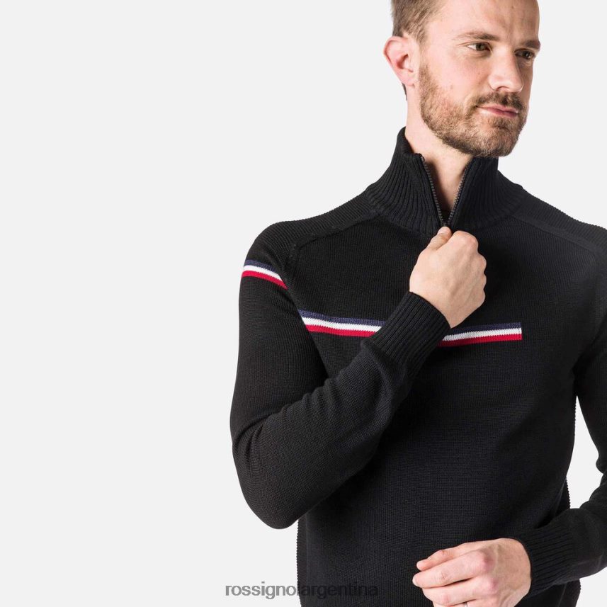 Rossignol hombres suéter principal con media cremallera 82LVV6339 negro tapas