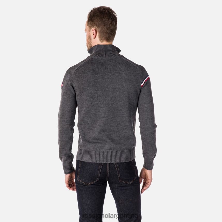 Rossignol hombres suéter principal con media cremallera 82LVV6352 cuero gris tapas