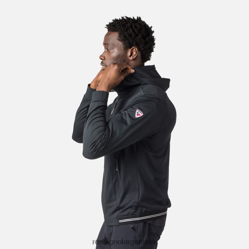 Rossignol hombres sudadera con capucha ecológica y cierre completo 82LVV6483 negro tapas