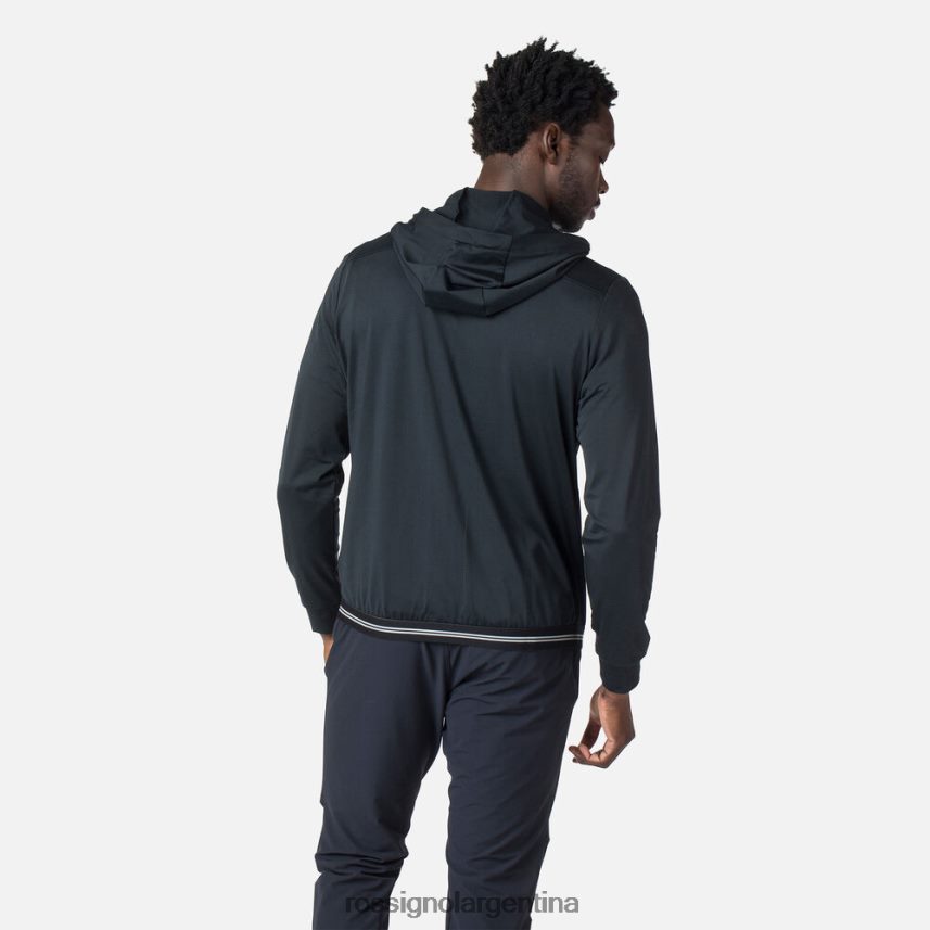 Rossignol hombres sudadera con capucha ecológica y cierre completo 82LVV6483 negro tapas