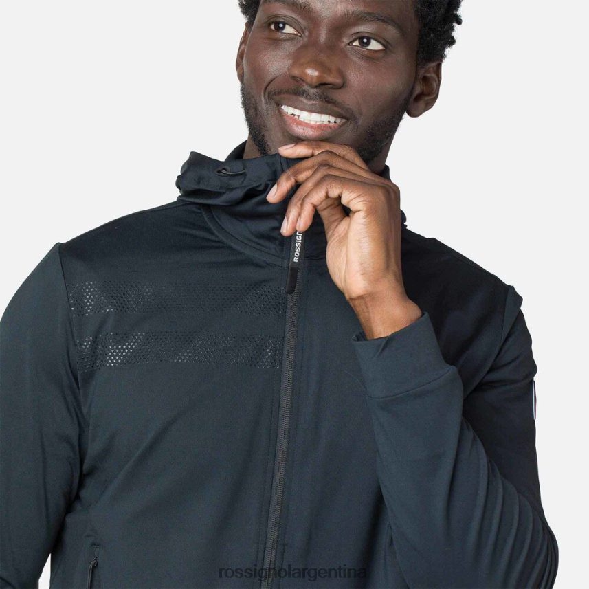 Rossignol hombres sudadera con capucha ecológica y cierre completo 82LVV6483 negro tapas