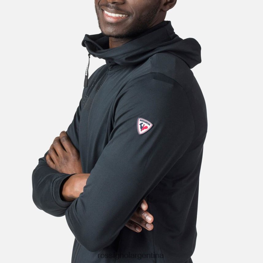 Rossignol hombres sudadera con capucha ecológica y cierre completo 82LVV6483 negro tapas