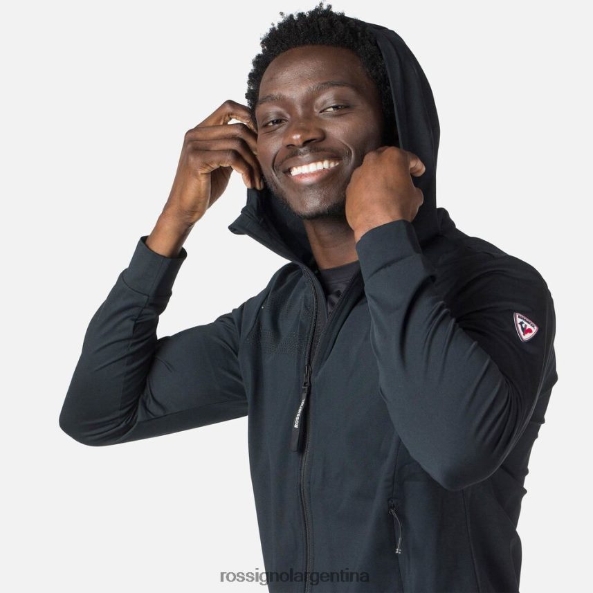 Rossignol hombres sudadera con capucha ecológica y cierre completo 82LVV6483 negro tapas