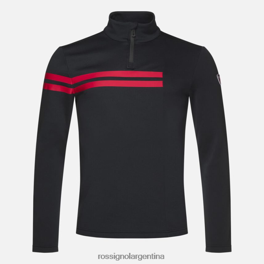 Rossignol hombres top resort con media cremallera 82LVV6607 negro tapas