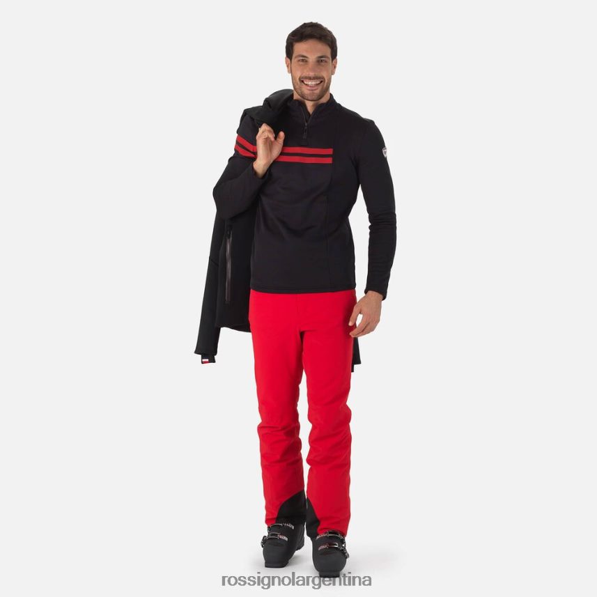 Rossignol hombres top resort con media cremallera 82LVV6607 negro tapas