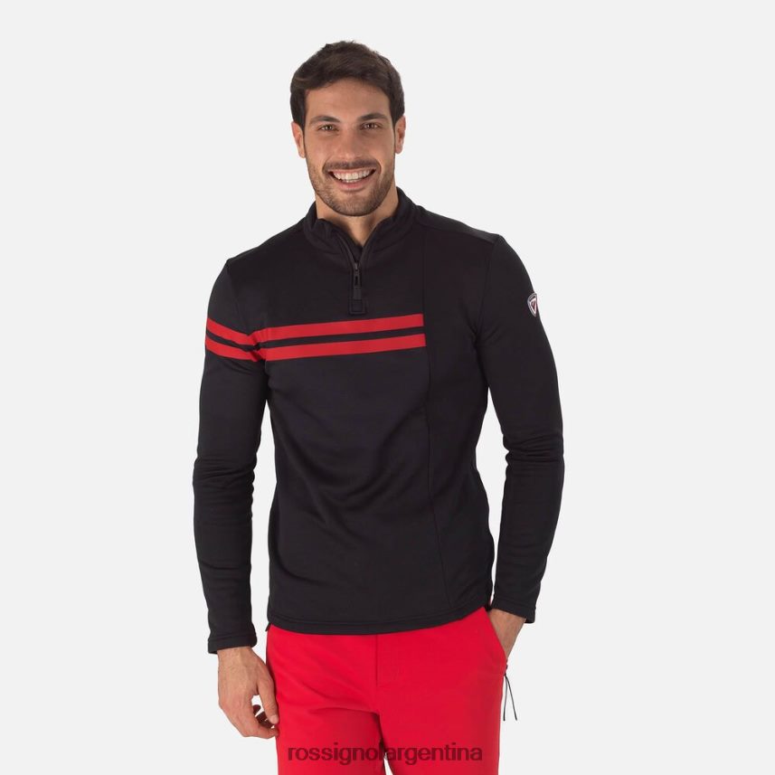 Rossignol hombres top resort con media cremallera 82LVV6607 negro tapas
