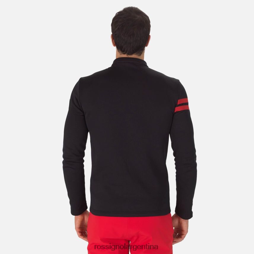 Rossignol hombres top resort con media cremallera 82LVV6607 negro tapas