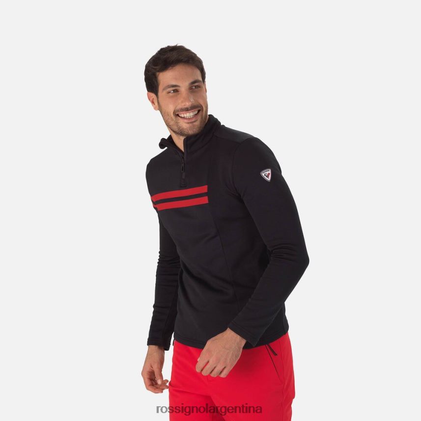 Rossignol hombres top resort con media cremallera 82LVV6607 negro tapas