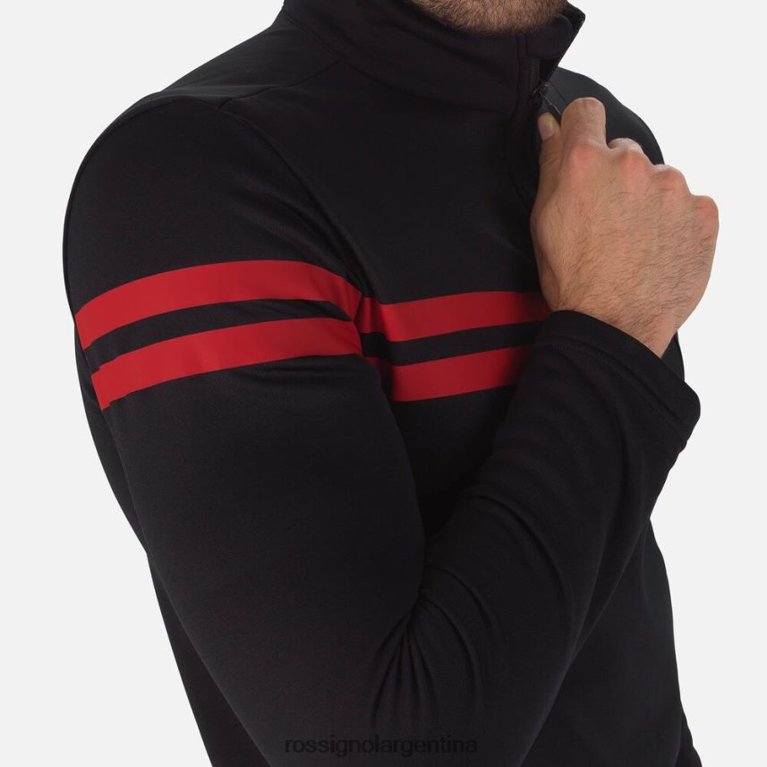 Rossignol hombres top resort con media cremallera 82LVV6607 negro tapas