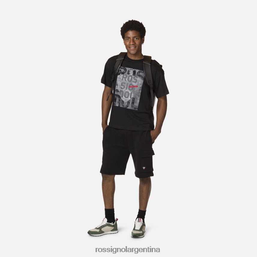 Rossignol hombres Camiseta cómoda de algodón con estampado gráfico. 82LVV615 negro tapas