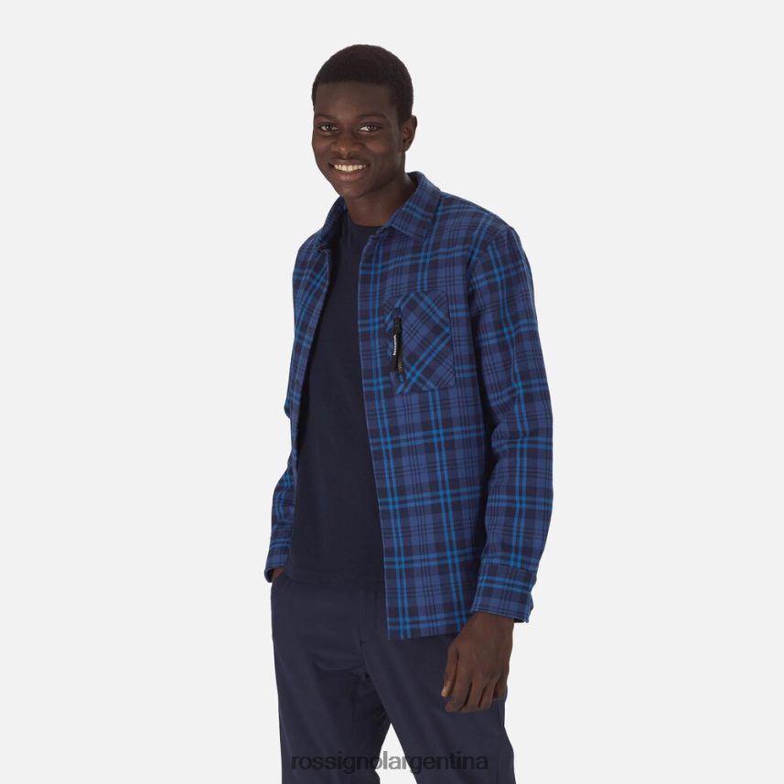Rossignol hombres camisa de franela 82LVV676 azul marino oscuro tapas