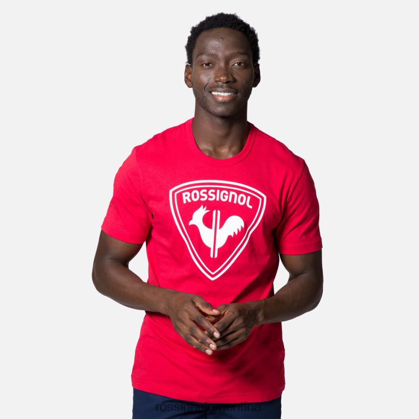 Rossignol hombres camiseta con logo 82LVV6128 carmín tapas