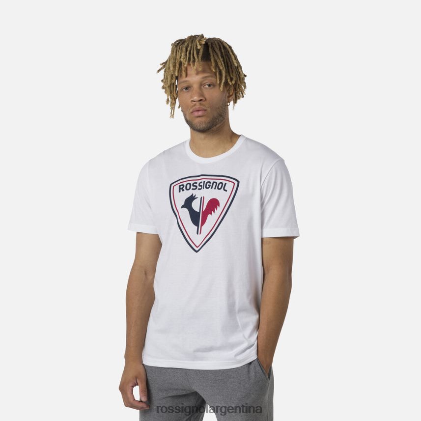 Rossignol hombres camiseta con logo 82LVV617 blanco tapas