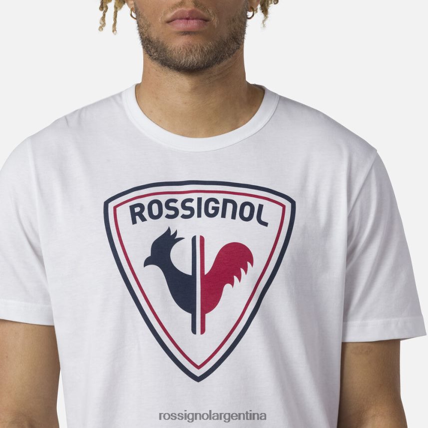 Rossignol hombres camiseta con logo 82LVV617 blanco tapas