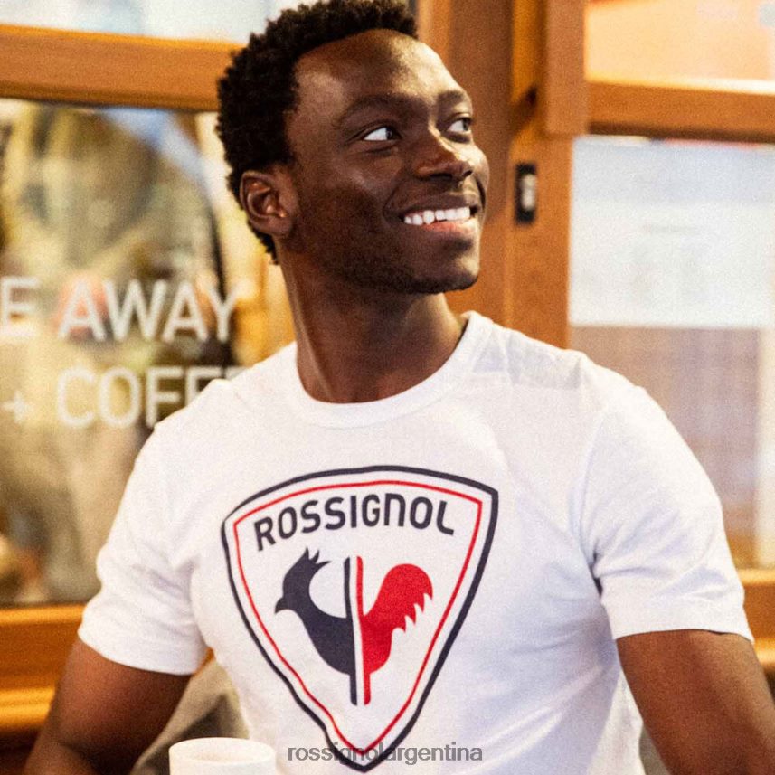 Rossignol hombres camiseta con logo 82LVV617 blanco tapas