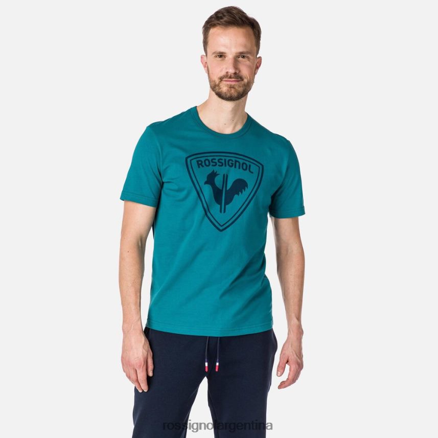 Rossignol hombres camiseta con logo 82LVV6407 esmeralda oscura tapas