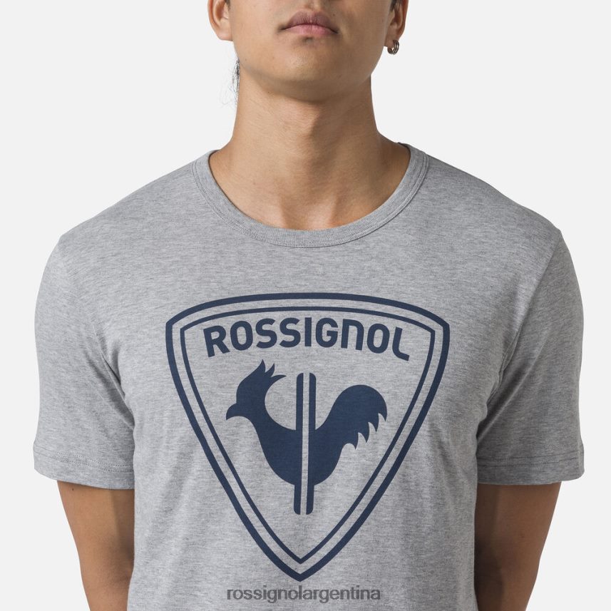 Rossignol hombres camiseta con logo 82LVV683 cuero gris tapas