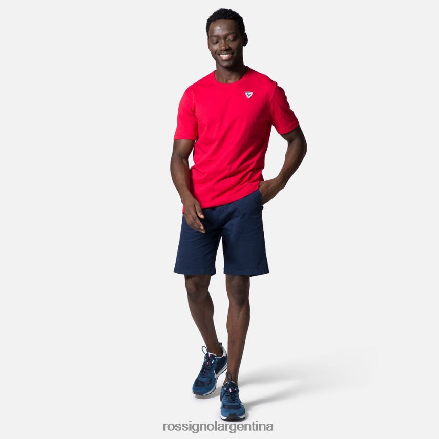 Rossignol hombres camiseta lisa con logo 82LVV6119 carmín tapas
