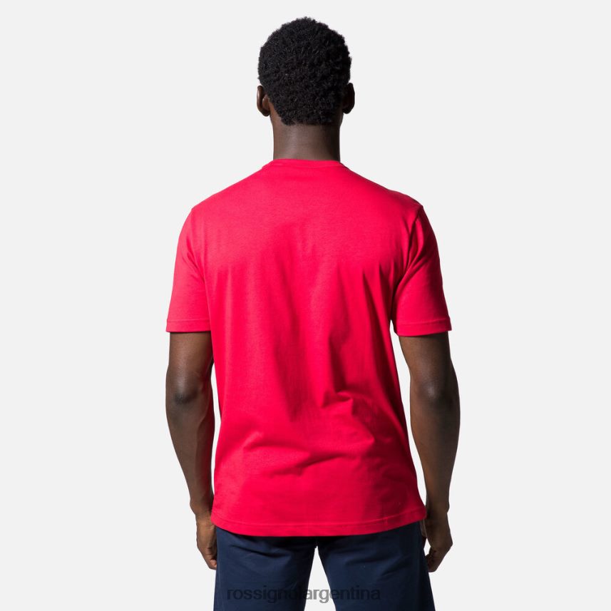 Rossignol hombres camiseta lisa con logo 82LVV6119 carmín tapas