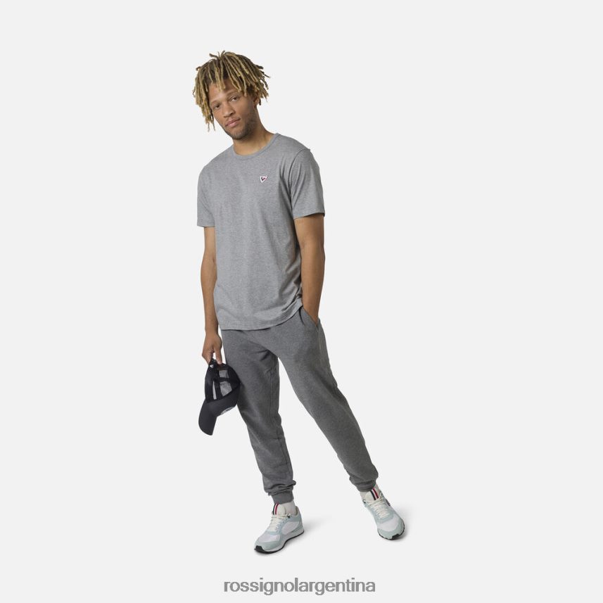 Rossignol hombres camiseta lisa con logo 82LVV654 cuero gris tapas