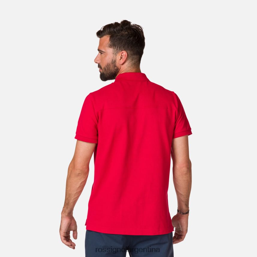 Rossignol hombres playera tipo polo con cinta del logo 82LVV6504 carmín tapas