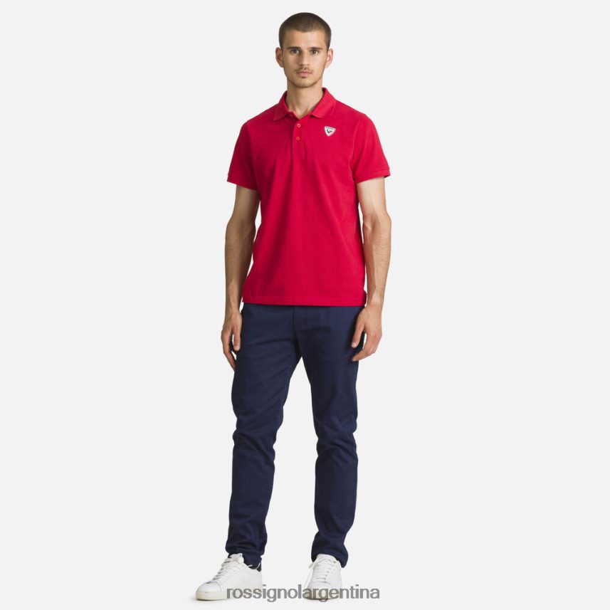 Rossignol hombres polo con logo 82LVV6183 carmín tapas