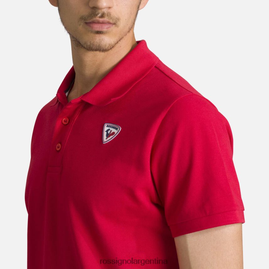 Rossignol hombres polo con logo 82LVV6183 carmín tapas
