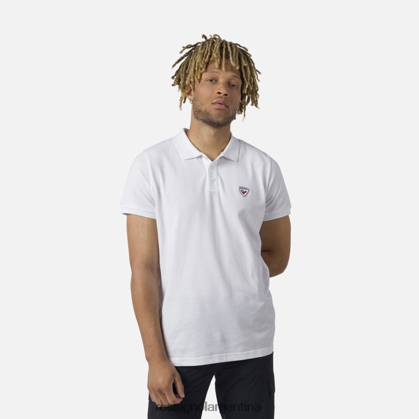 Rossignol hombres polo con logo 82LVV620 blanco tapas