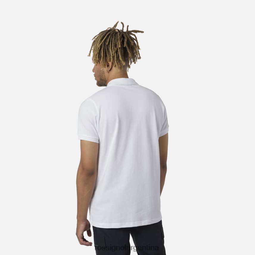 Rossignol hombres polo con logo 82LVV620 blanco tapas